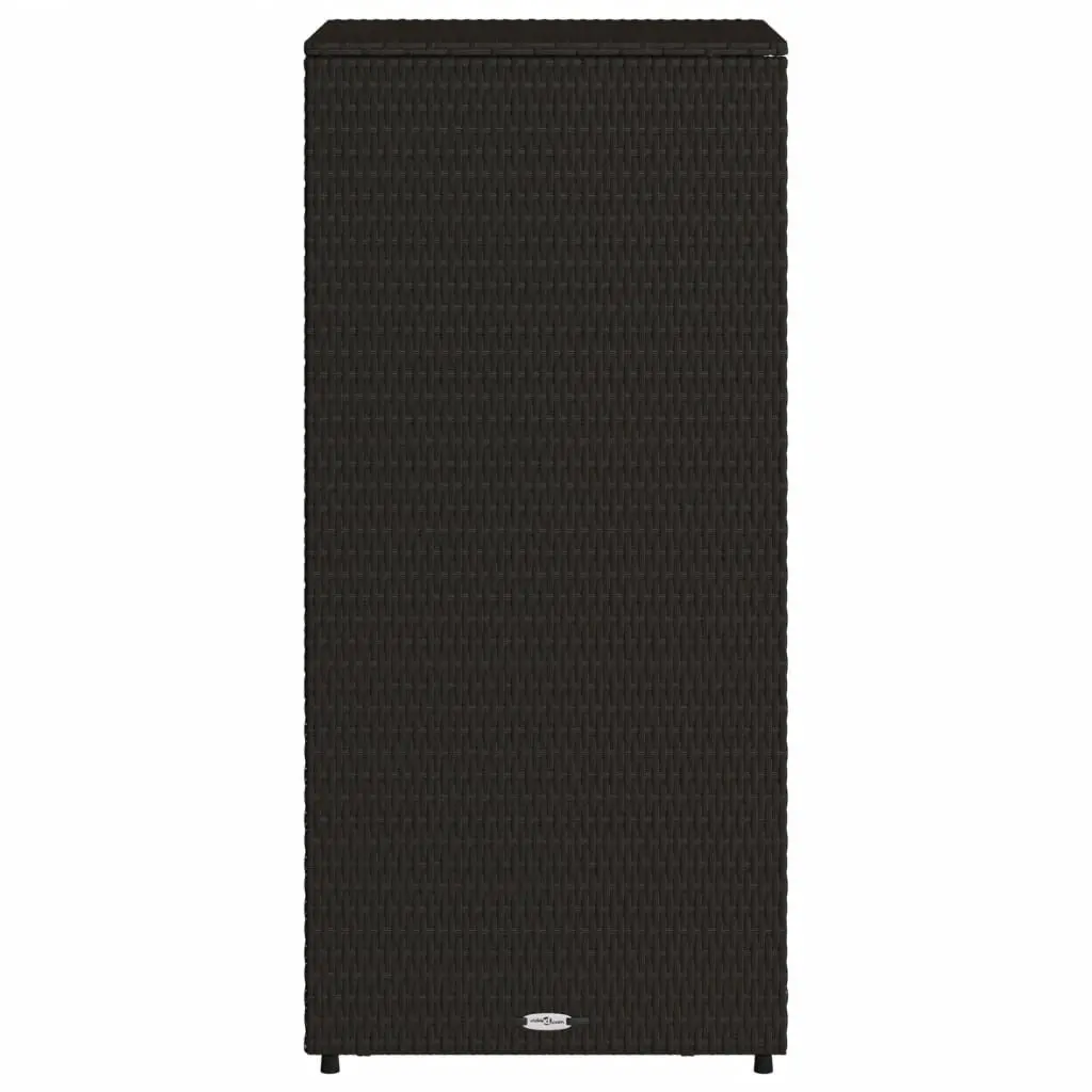 Garden Storage Cabinet Poly Rattan Black 2 Shelves Drawer 50W x 55D x 115H cm