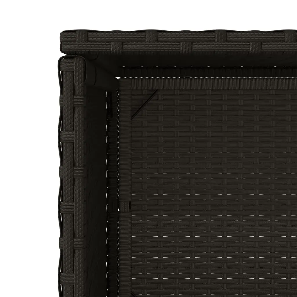 Garden Storage Cabinet Poly Rattan Black 2 Shelves Drawer 50W x 55D x 115H cm