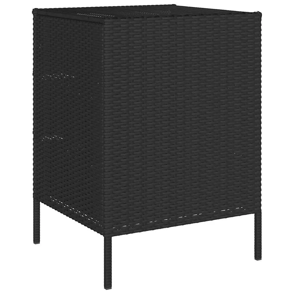Garden Storage Cabinet Poly Rattan 55x59x80cm Black 3 Drawer