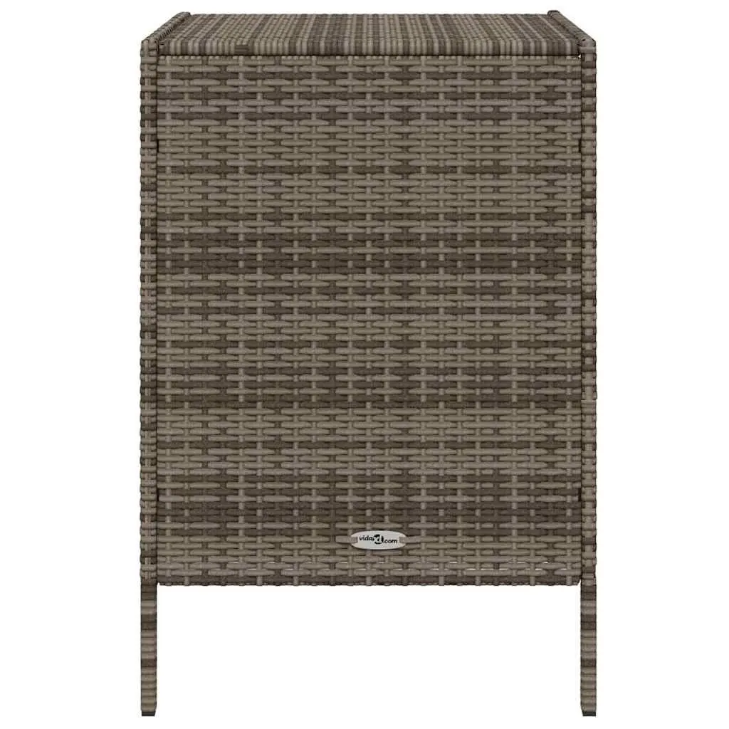 Outdoor Storage Cabinet Grey Poly Rattan 3 Drawer Organiser Durable Garden Furniture