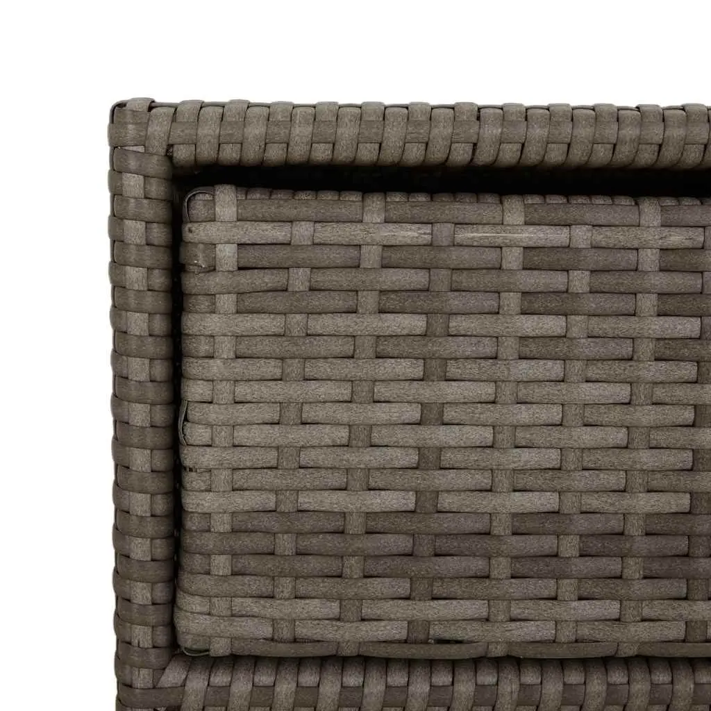 Garden Storage Cabinet Poly Rattan 55 x 59 x 69 cm Grey with 3 Drawers