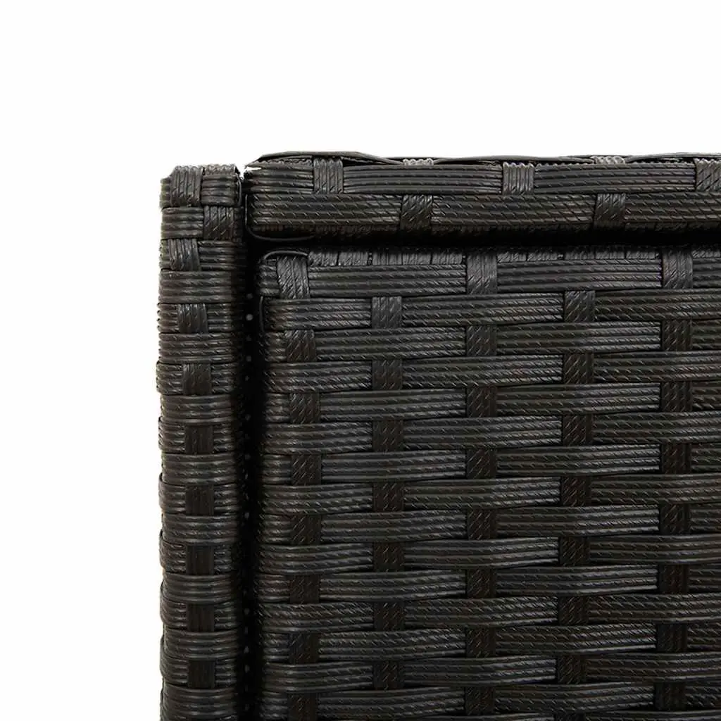 Garden Storage Cabinet Black Outdoor Poly Rattan Furniture Weatherproof