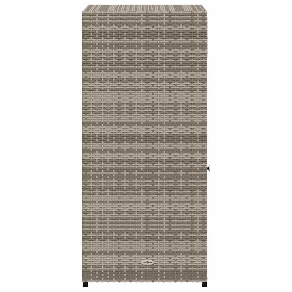 Garden Storage Cabinet PE Rattan Grey 55 x 55 x 111 cm Outdoor Furniture