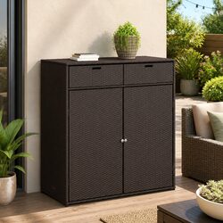 Practical Rattan Storage Cabinet for Everyday Outdoor Use