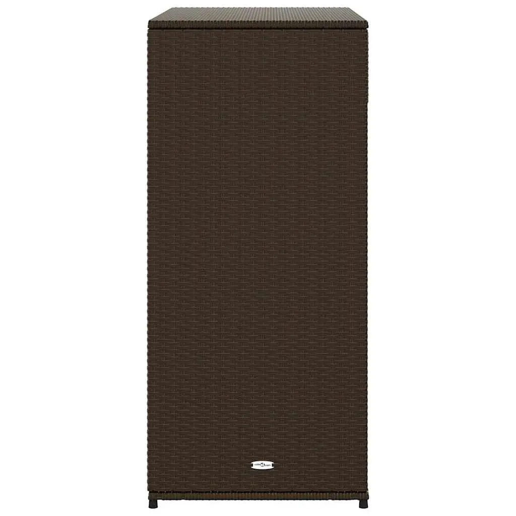 Garden Storage Cabinet Rattan Brown Outdoor Furniture 105 x 55 x 113 cm