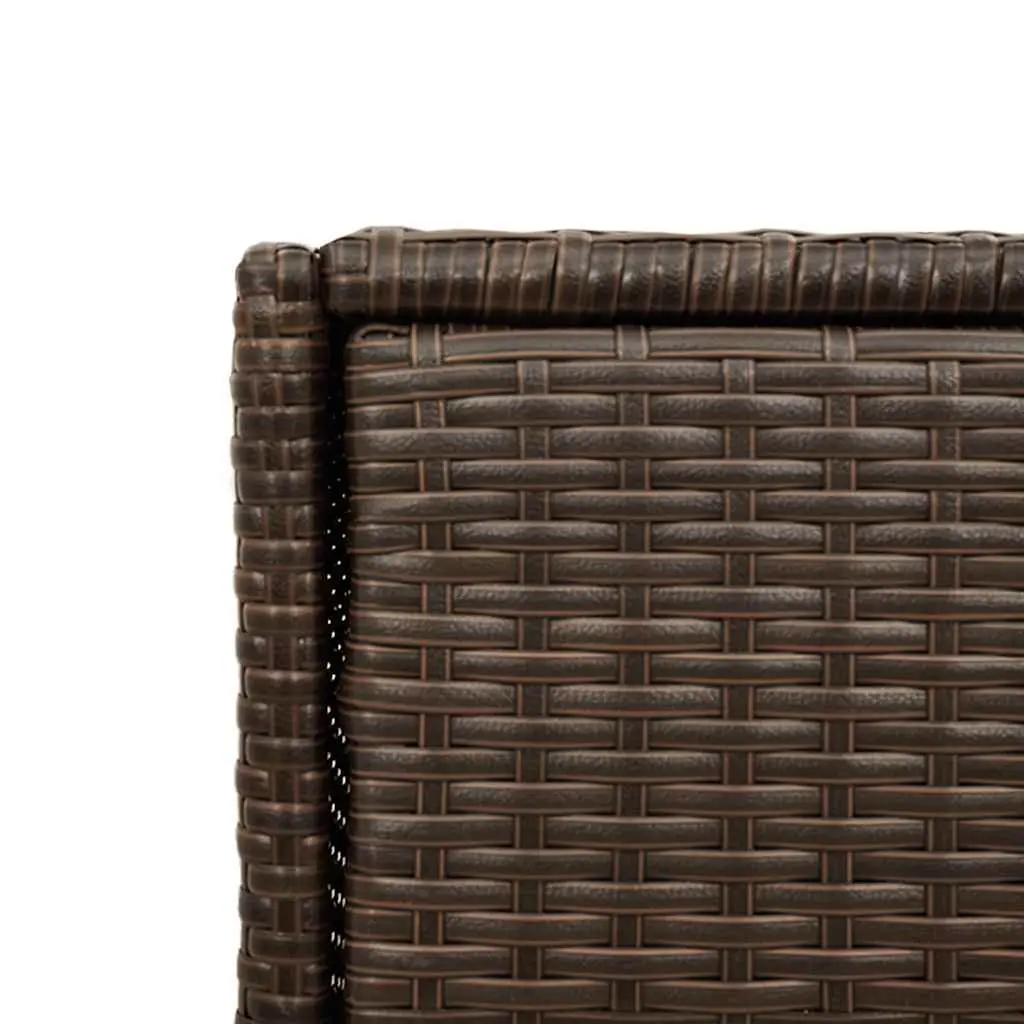 Garden Storage Cabinet Rattan Brown Outdoor Furniture 105 x 55 x 113 cm