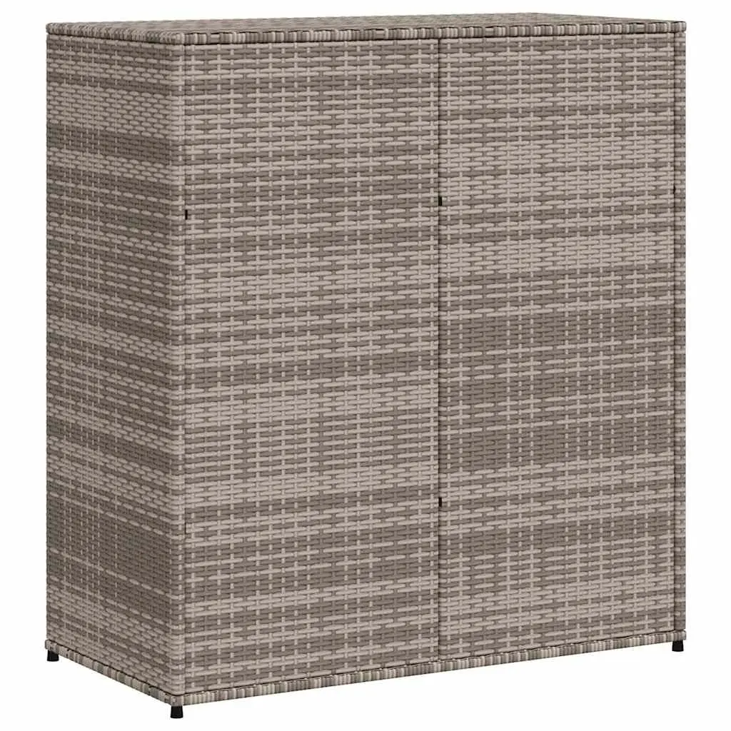 Outdoor Storage Cabinet Grey PE Rattan 105x55x113cm with Doors Steel Frame