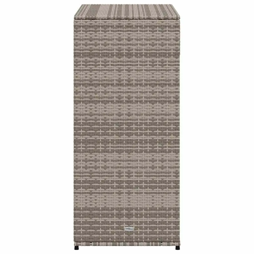 Outdoor Storage Cabinet Grey PE Rattan 105x55x113cm with Doors Steel Frame