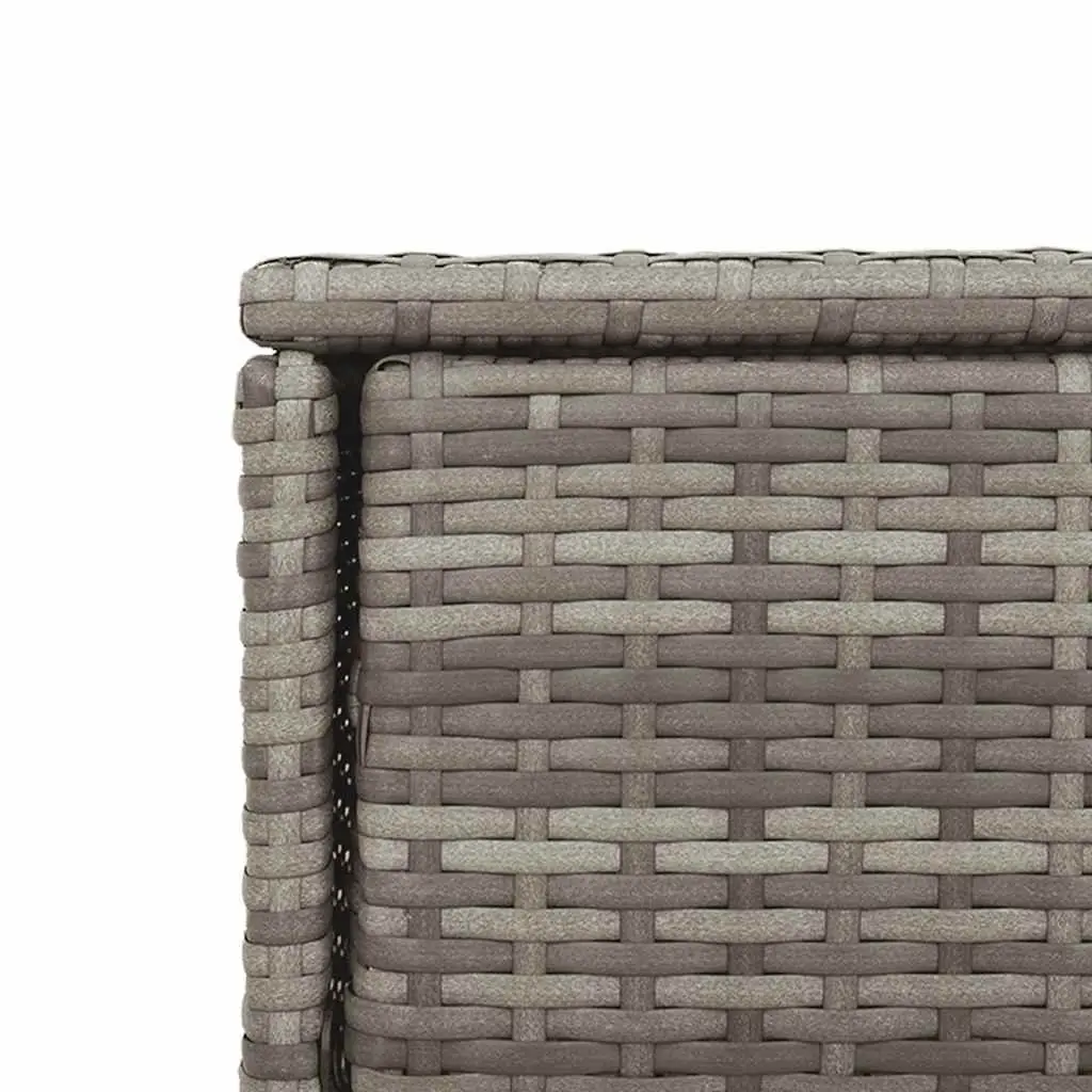 Outdoor Storage Cabinet Grey PE Rattan 105x55x113cm with Doors Steel Frame