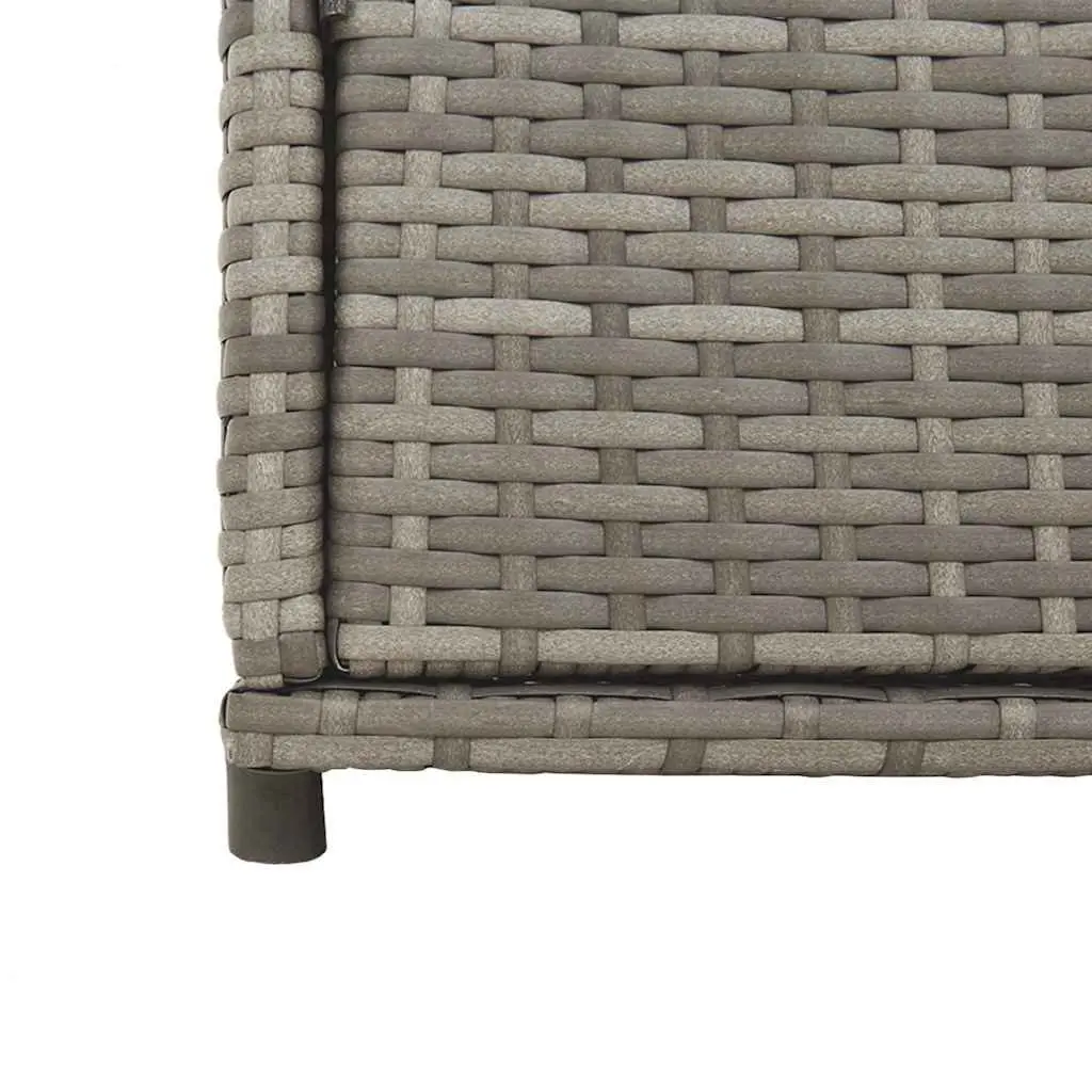 Outdoor Storage Cabinet Grey PE Rattan 105x55x113cm with Doors Steel Frame