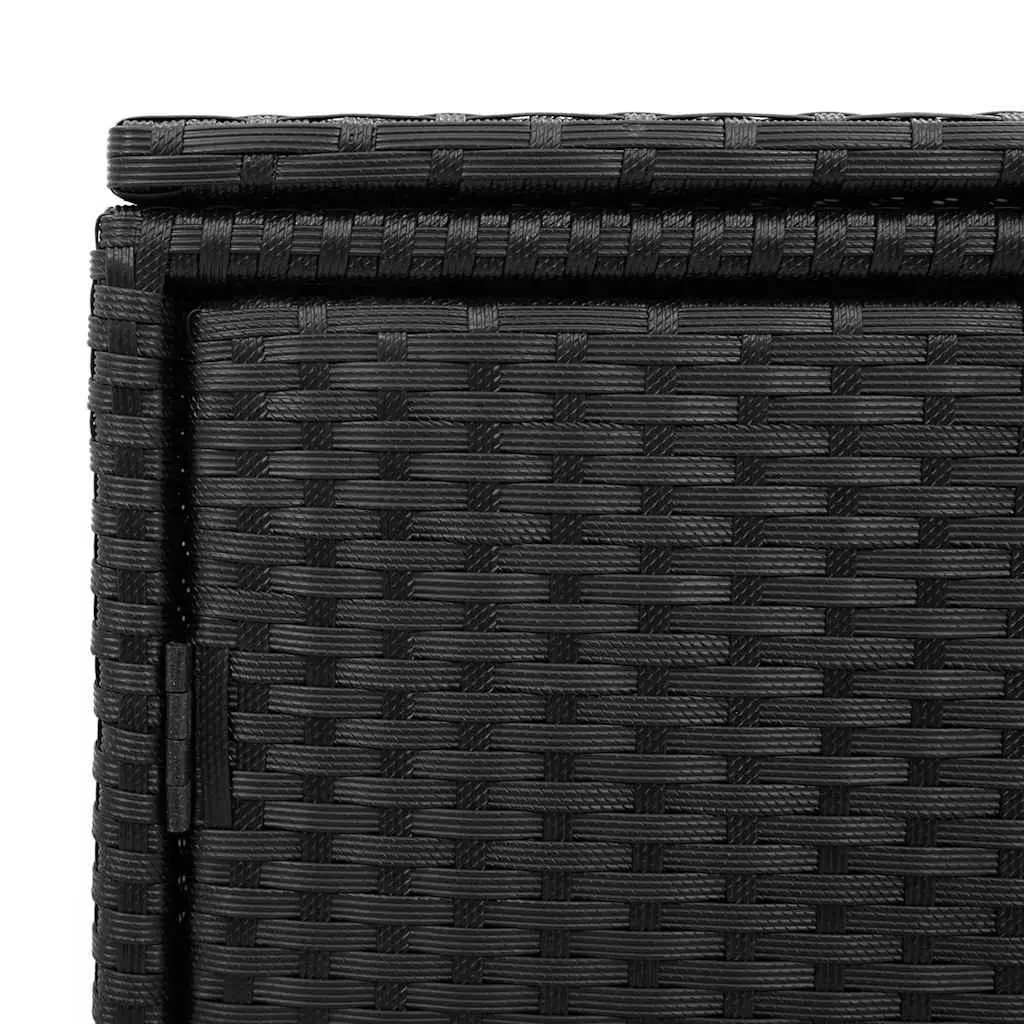 Outdoor Storage Cabinet Poly Rattan Black 110x55x60.5cm with Doors and Lid