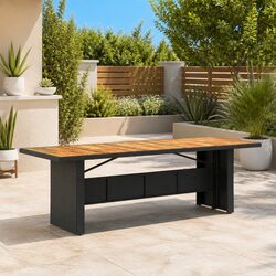 Practical Black Dining Table for Outdoor Use