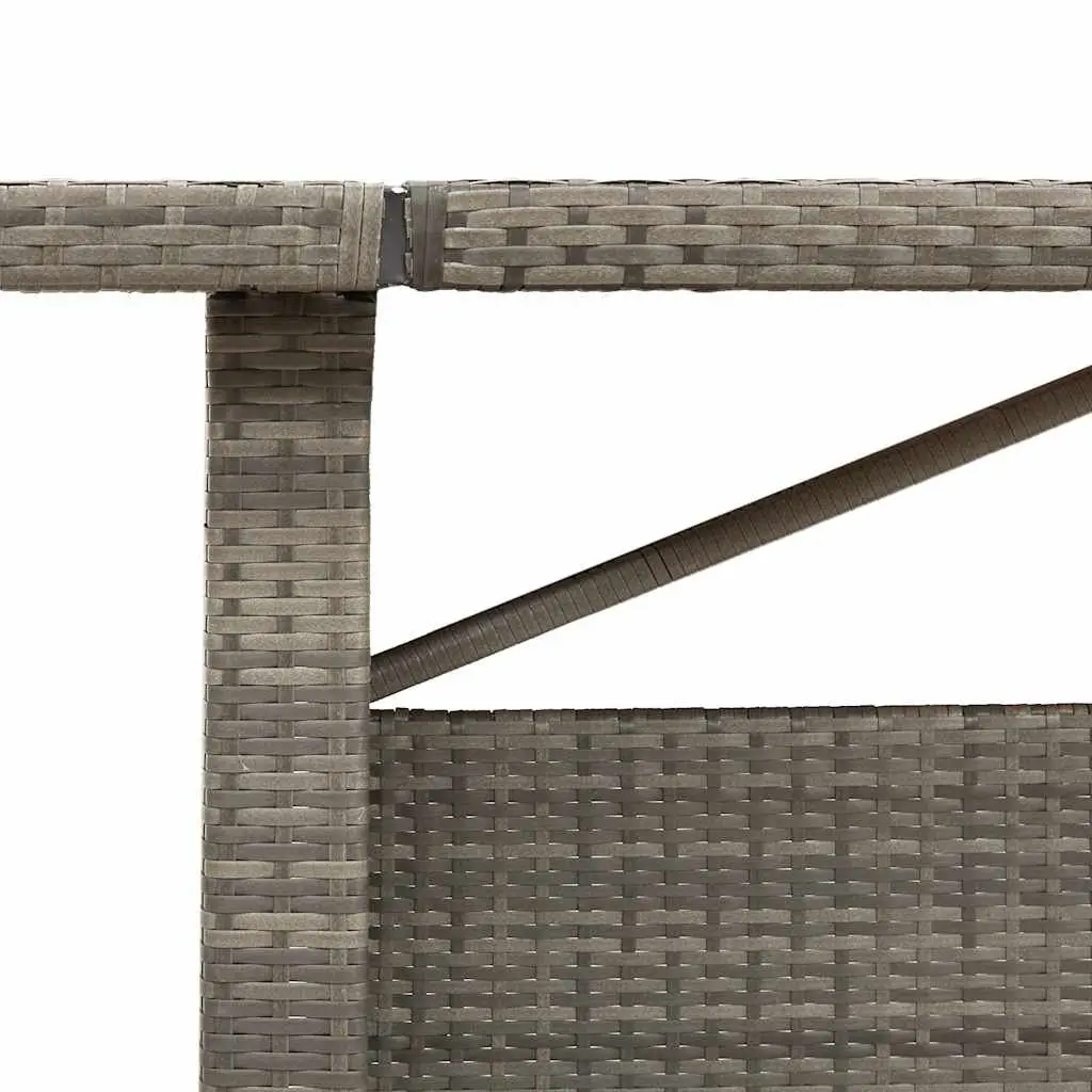 Outdoor Garden Table Grey Acacia Wood Top Poly Rattan Weather Resistant 240x90x75cm