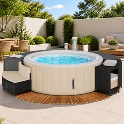 Practical Hot Tub Surround with Bench and Storage
