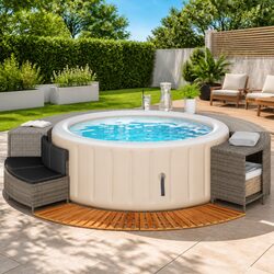 Versatile Hot Tub Surround with Bench for Your Outdoor Setup