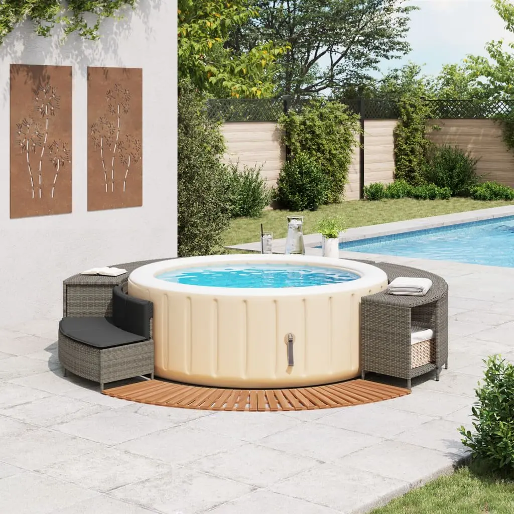 Hot Tub Surround Spa Storage Rack Wooden Step Garden Bench Poolside Furniture