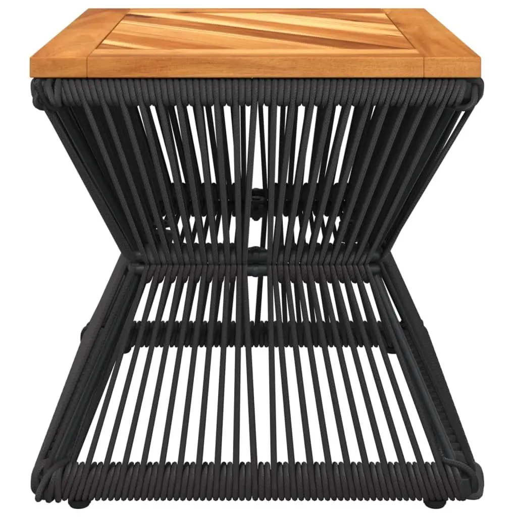 Coffee Table Solid Acacia Wood Top Steel Wire Base Compact Brown 38x38x38 cm