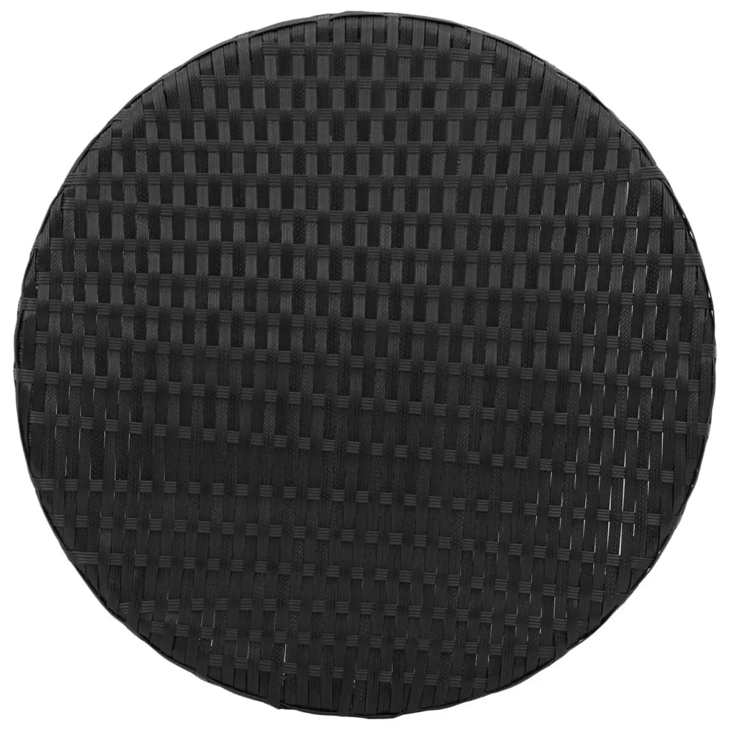 Bistro Set PE Rattan 3 Piece Garden Furniture Adjustable Backrest Black