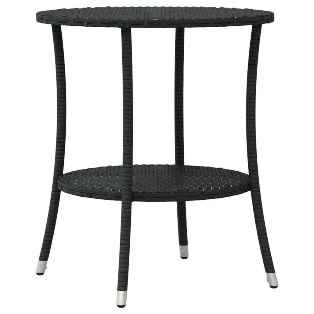 Outdoor Bistro Set 3 Piece Garden Furniture with Cushions Black Poly Rattan