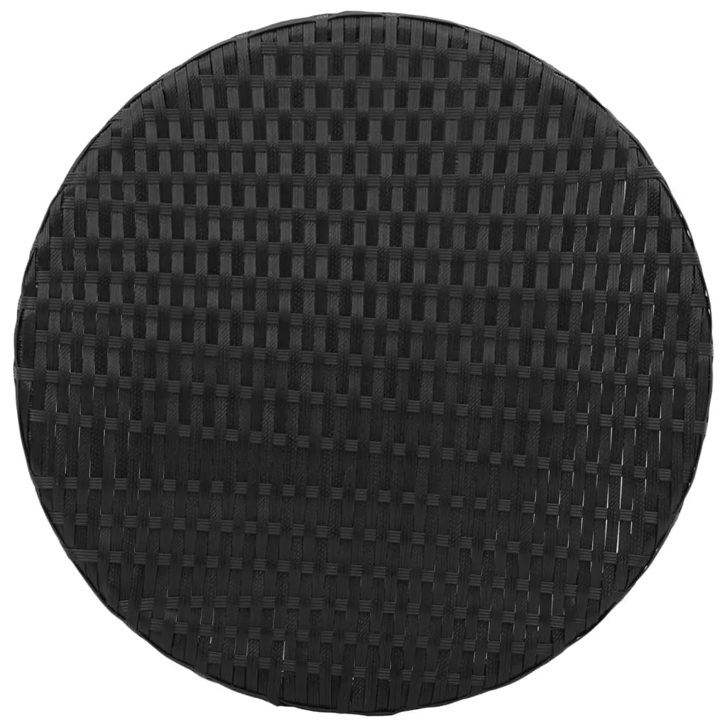 Outdoor Bistro Set 3 Piece Garden Furniture with Cushions Black Poly Rattan