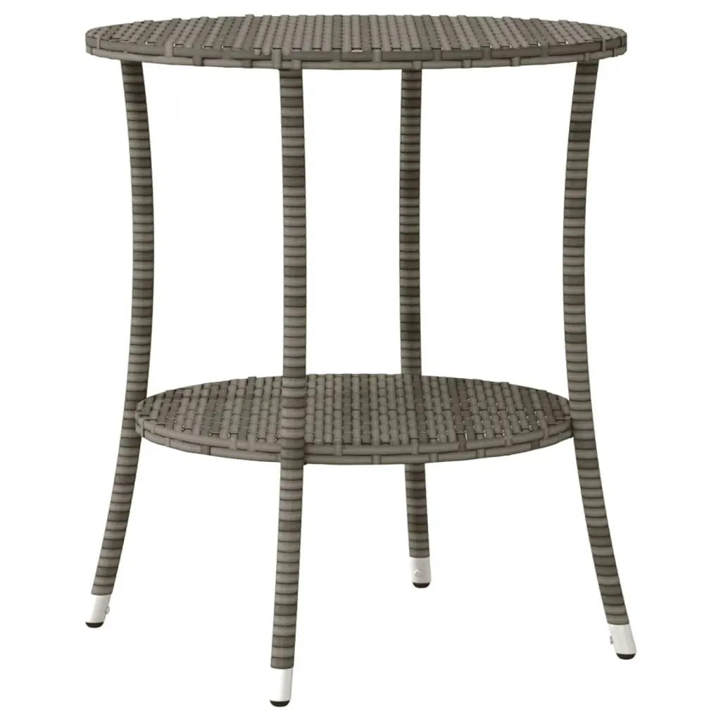 3 Piece Bistro Set PE Rattan Grey Adjustable Backrest Garden Furniture