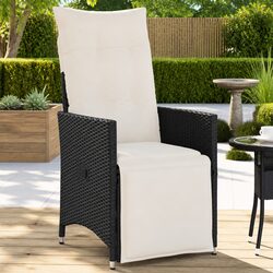 Reclining Garden Chair Outdoor Seating Adjustable Backrest Footrest with
