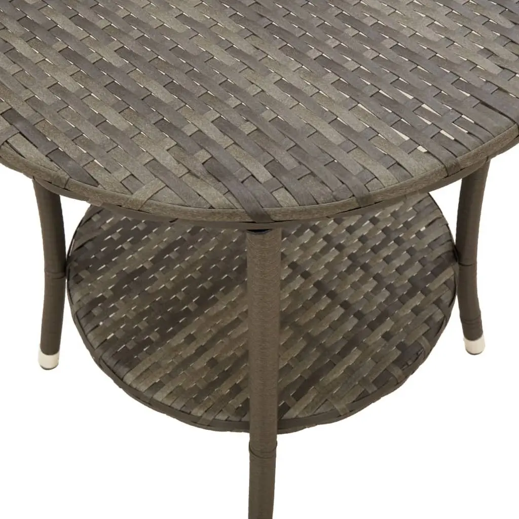 Reclining Garden Chairs Set Poly Rattan Grey 2 Pieces
