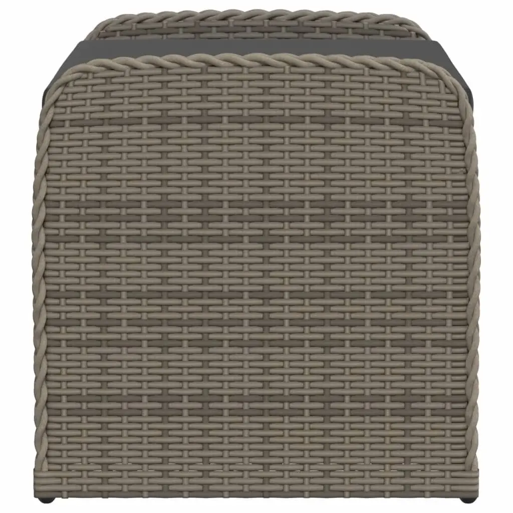 Grey Outdoor Storage Bench with Cushion Poly Rattan 80 x 51 x 52 cm