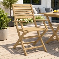 Versatile 4-Piece Acacia Wood Folding Chair Set