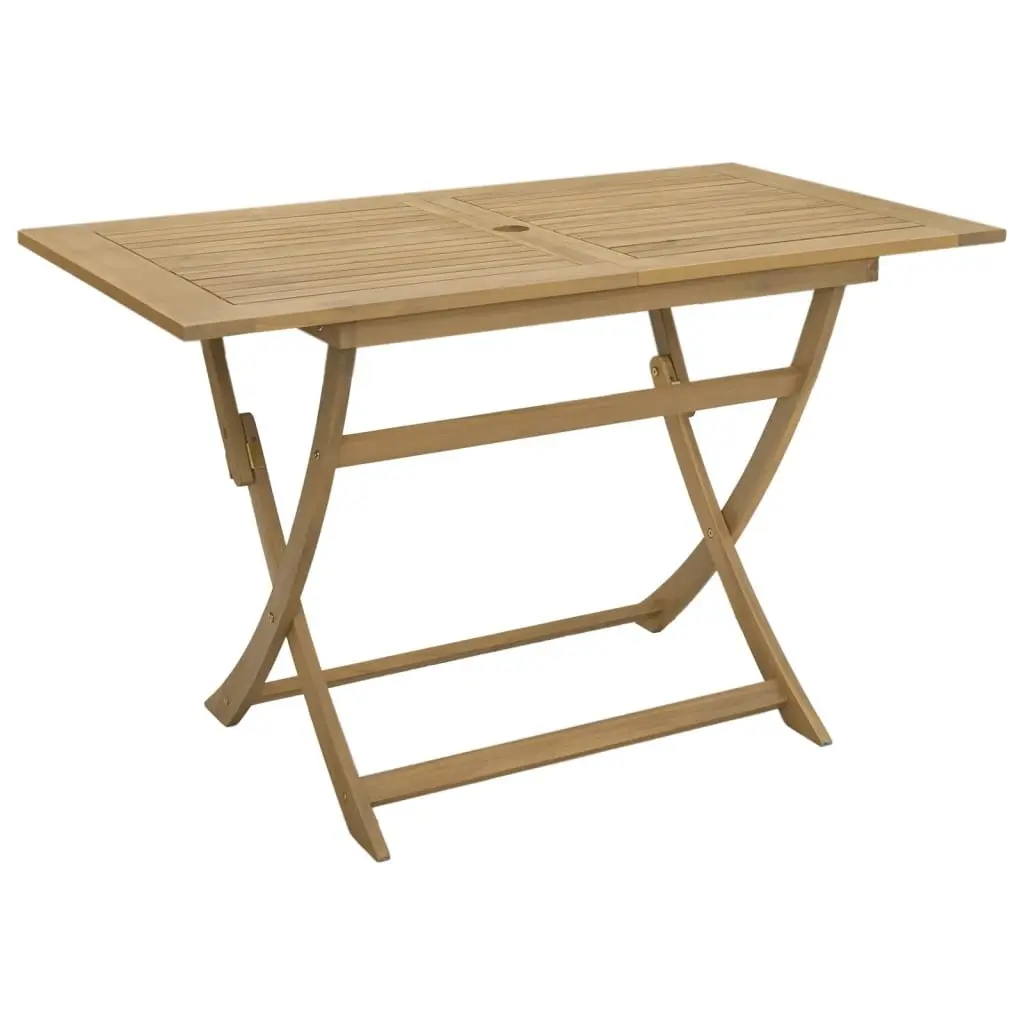 Outdoor Dining Table Folding Solid Acacia Wood 120x70x75cm Brown Patio Furniture