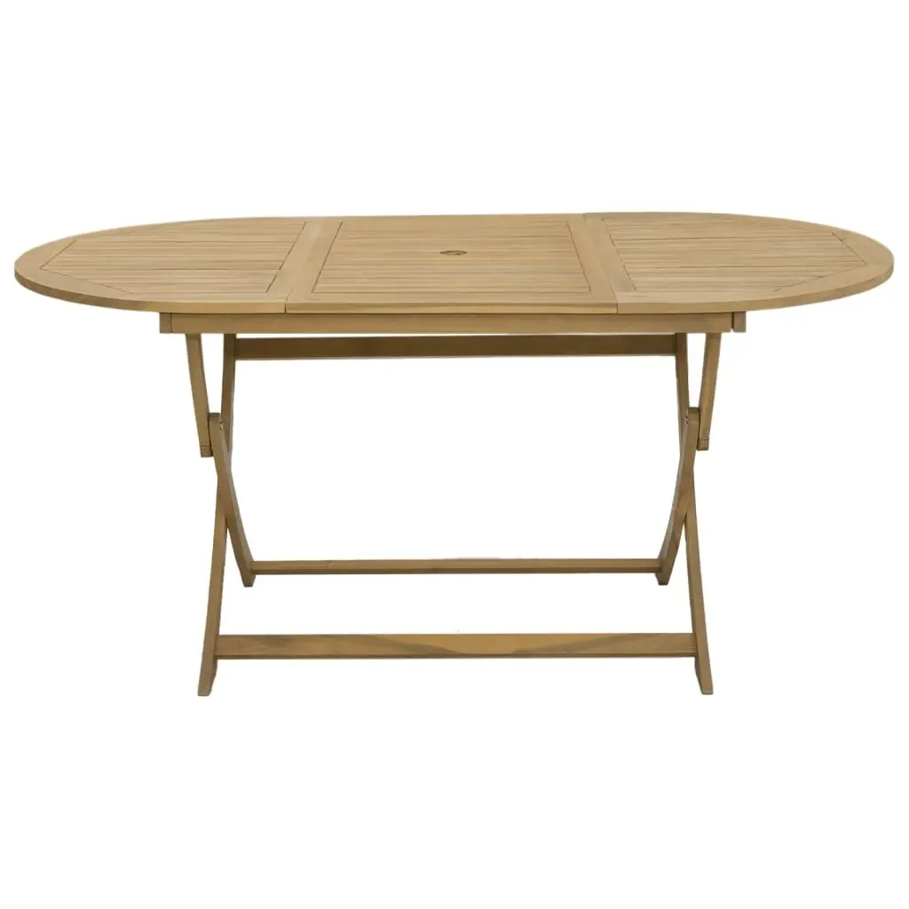 Folding Table Outdoor Dining Brown Solid Acacia Wood 160x85x75 cm Garden Patio Furniture