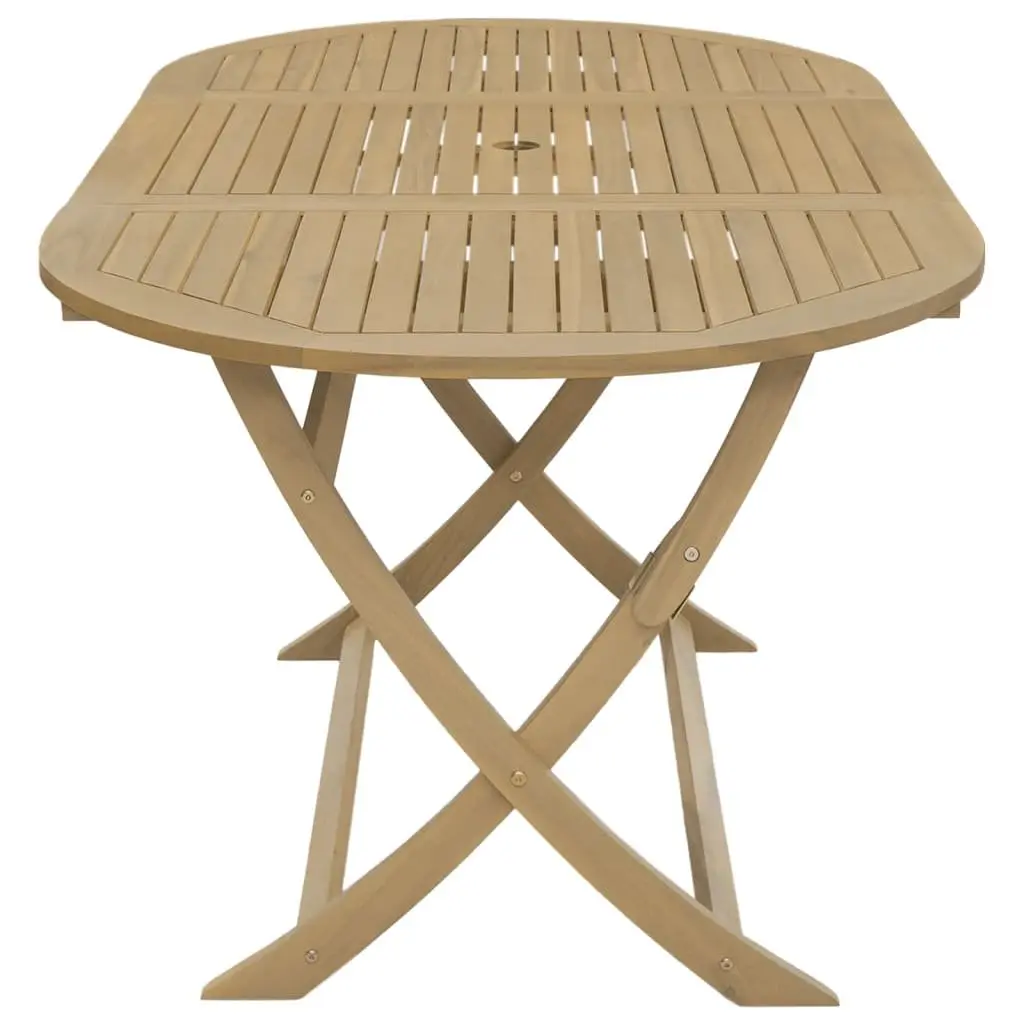 Folding Table Outdoor Dining Brown Solid Acacia Wood 160x85x75 cm Garden Patio Furniture