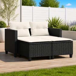 2-Seater Garden Sofa and Stools for Versatile Use