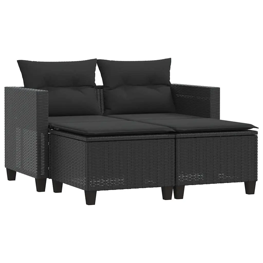 2-Seater Outdoor Sofa with Matching Stools