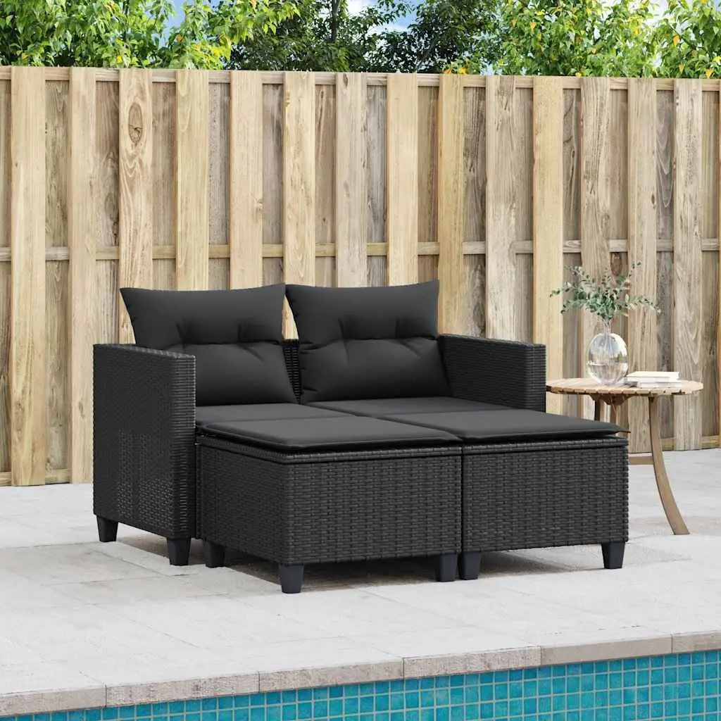 2-Seater Outdoor Sofa with Matching Stools