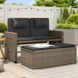 Functional Grey Reclining Garden Bench for Relaxation