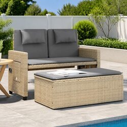Practical 2-in-1 Loveseat Sofa Bed for Outdoor Use