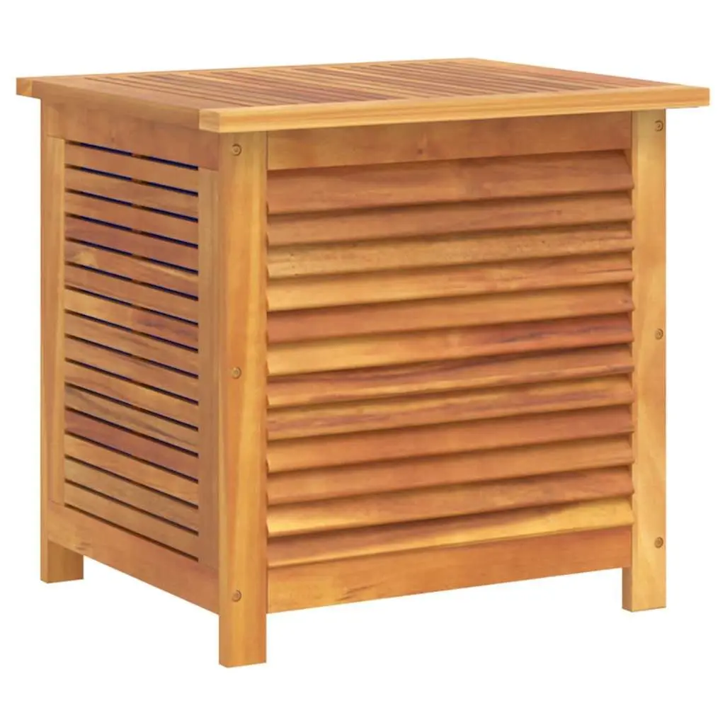 Outdoor Storage Box Solid Acacia Wood Brown 60x50x56cm Furniture Organizer for Garden and Patio Use
