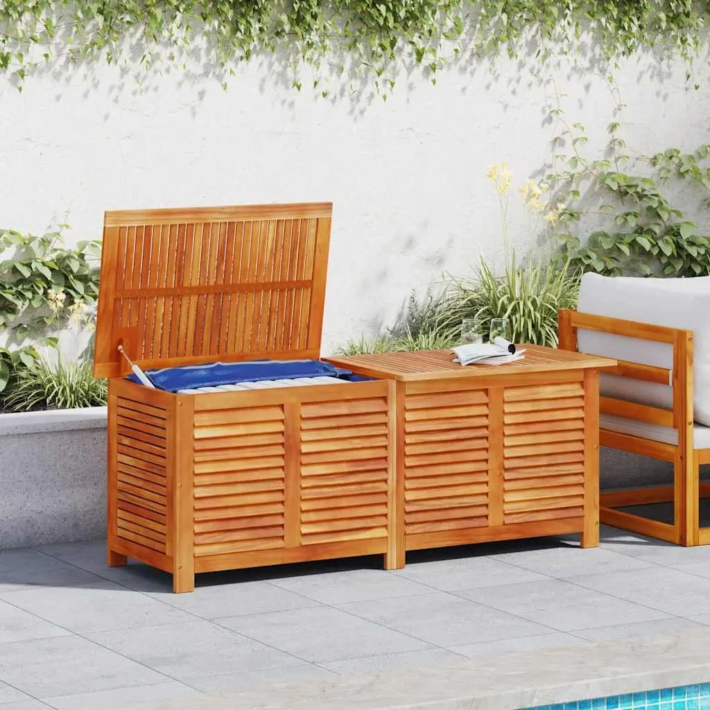 Garden Storage Box Solid Wood Acacia Outdoor Furniture 150x50x56cm Brown