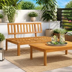 Practical Acacia Wood Sofa Middle Section for Outdoor Settings