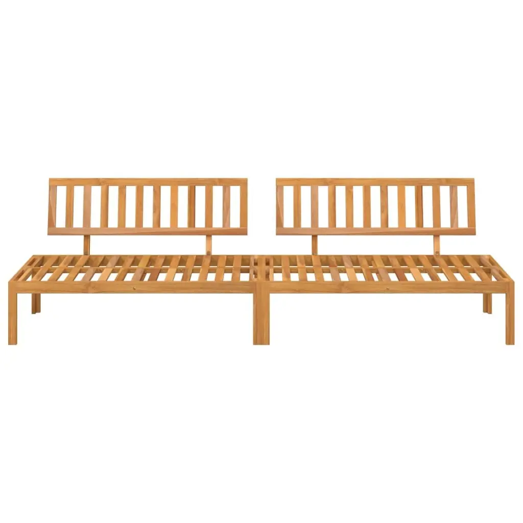 Outdoor Sectional Sofa Middle Unit Solid Acacia Wood Brown 2 Piece