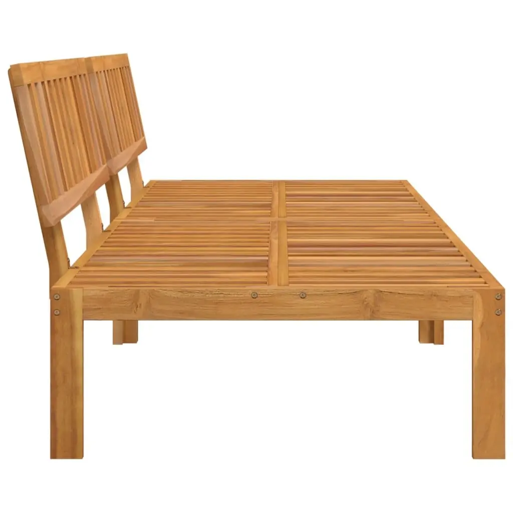 Outdoor Sectional Sofa Middle Unit Solid Acacia Wood Brown 2 Piece