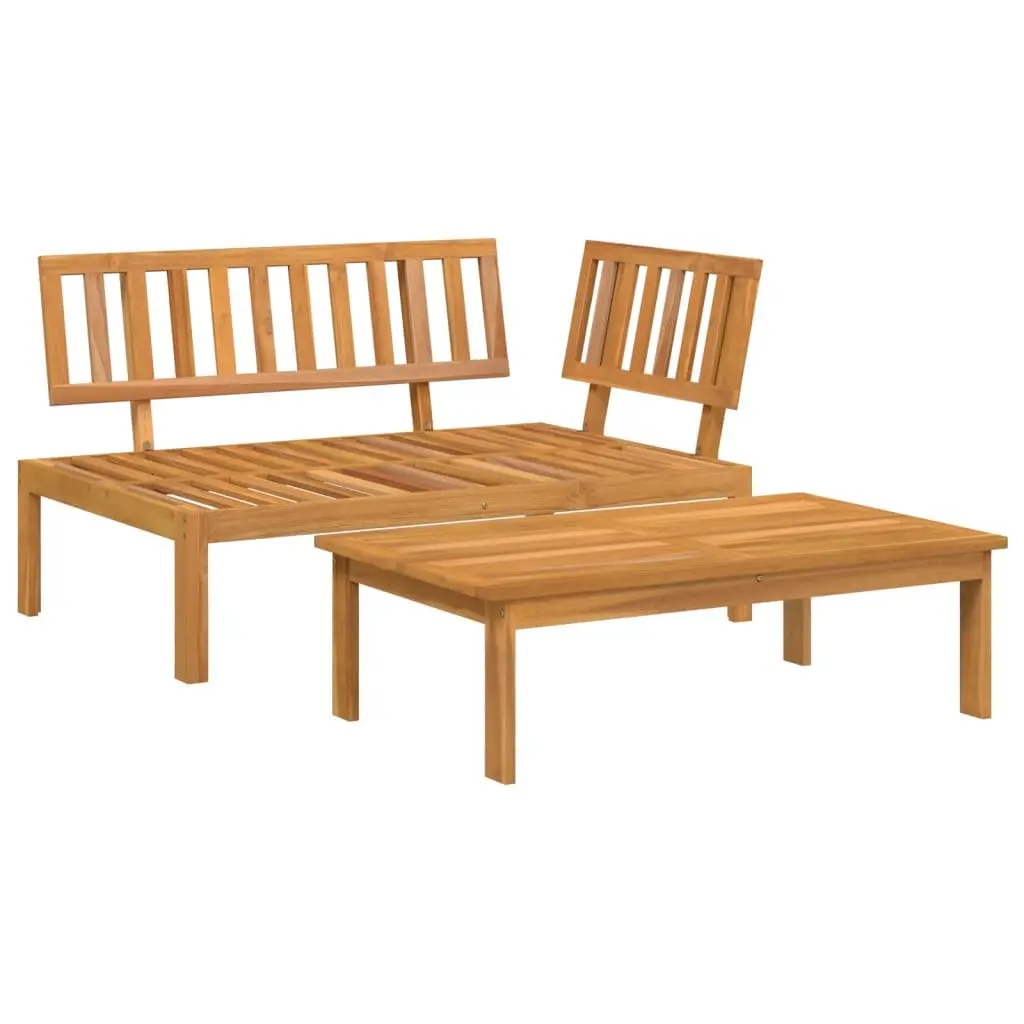 Outdoor Sectional Sofa Set 2 Piece Solid Wood Pallet Garden Furniture Brown
