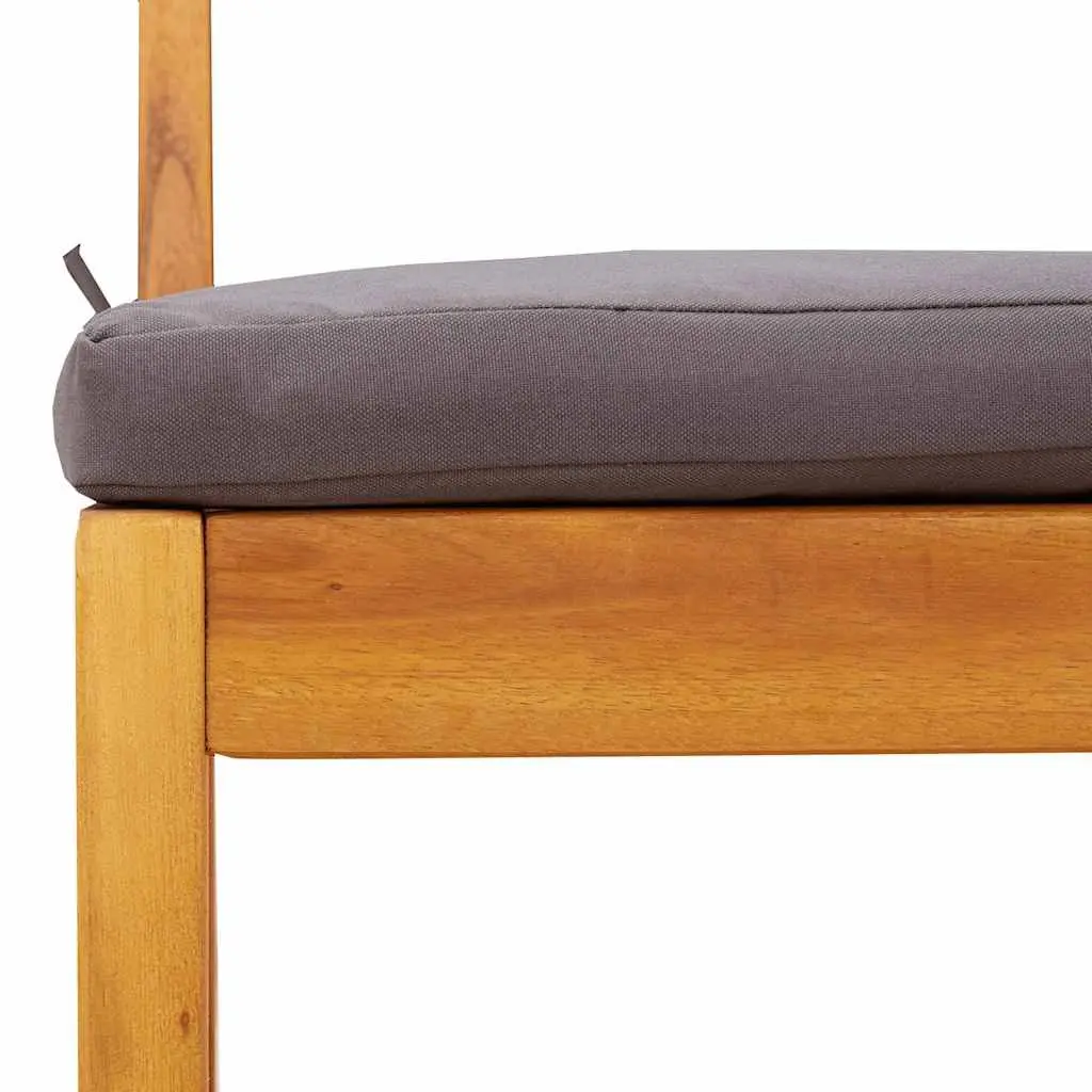 3 Piece Outdoor Balcony Set Solid Acacia Wood Brown with Cushions