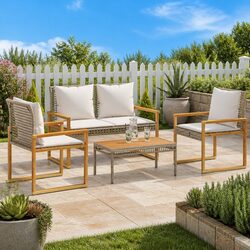Functional 4 Piece Garden Lounge Set for Your Outdoor Needs