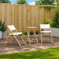Outdoor Bistro Set: 2 Piece Folding Furniture with Cushions