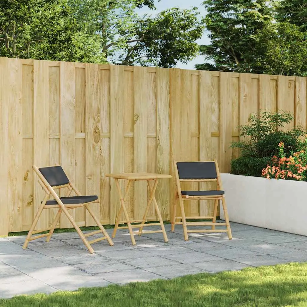 Folding Garden Table 55x55x75cm Bamboo Outdoor Patio Furniture Brown