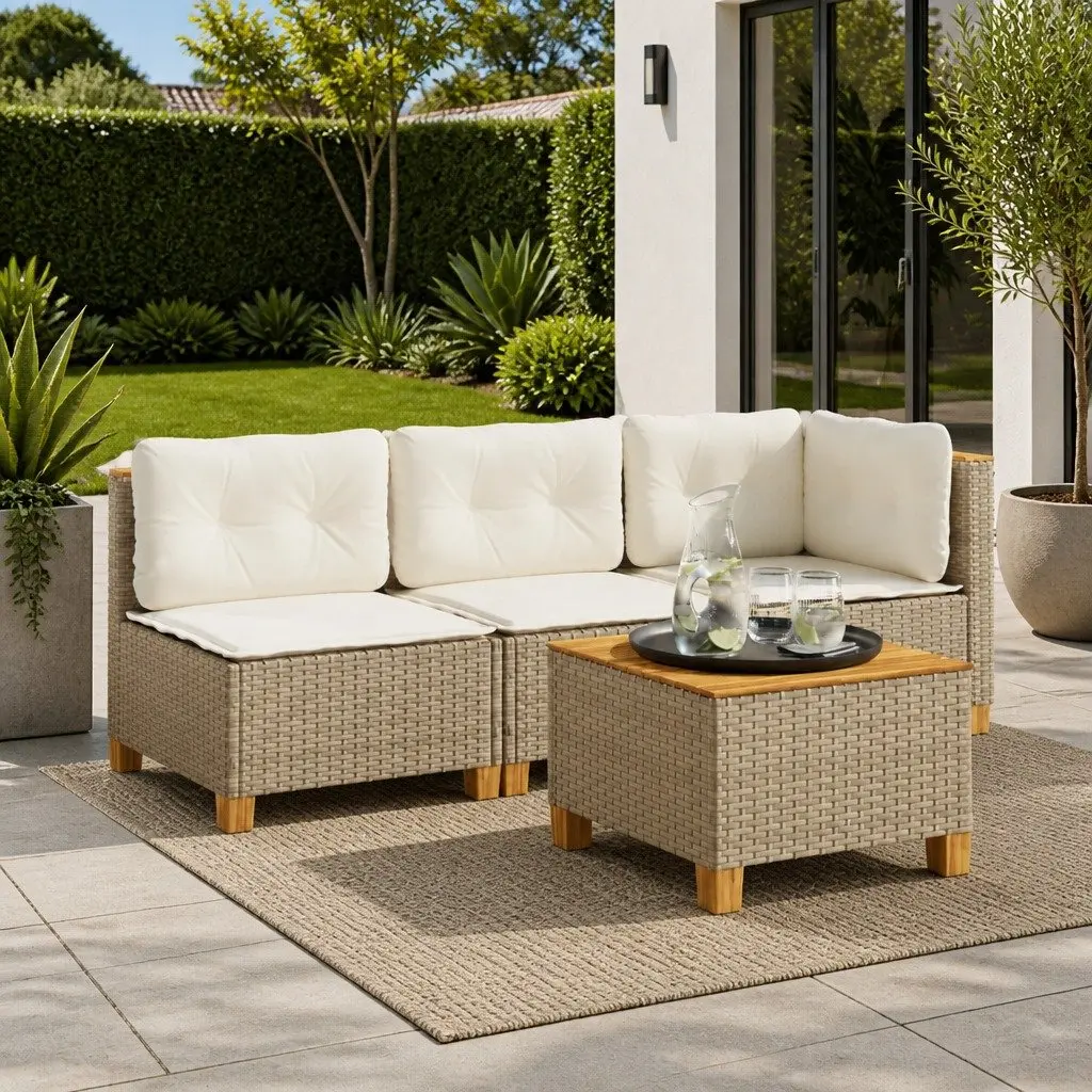 Armless Outdoor Sofa for Garden Relaxation
