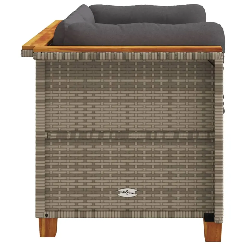 Outdoor Corner Sofa Set PE Rattan 2 pcs Grey with Cushions