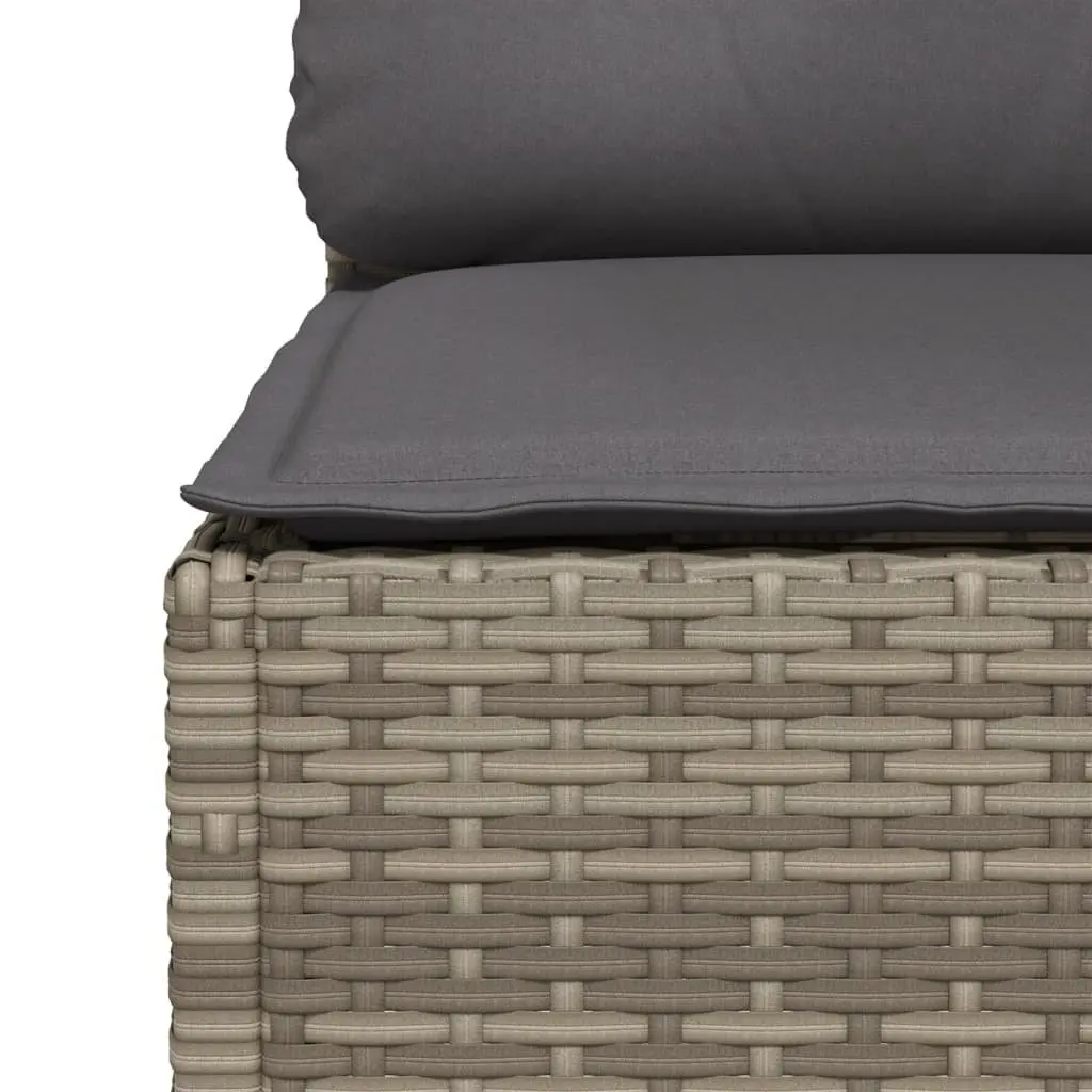 3-Seater Garden Sofa PE Rattan Grey Outdoor Lounge Furniture with Cushions